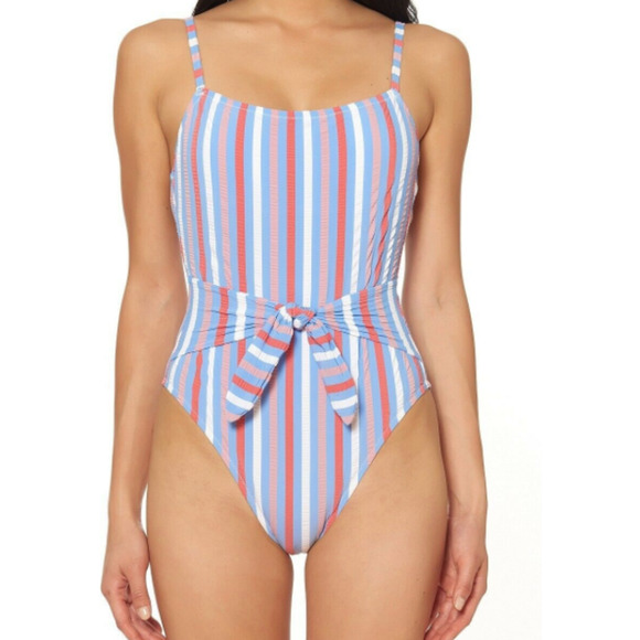 Jessica Simpson Other - Jessica Simpson Striped Tie-Waist One-Piece Swimsuit Size Large NWT